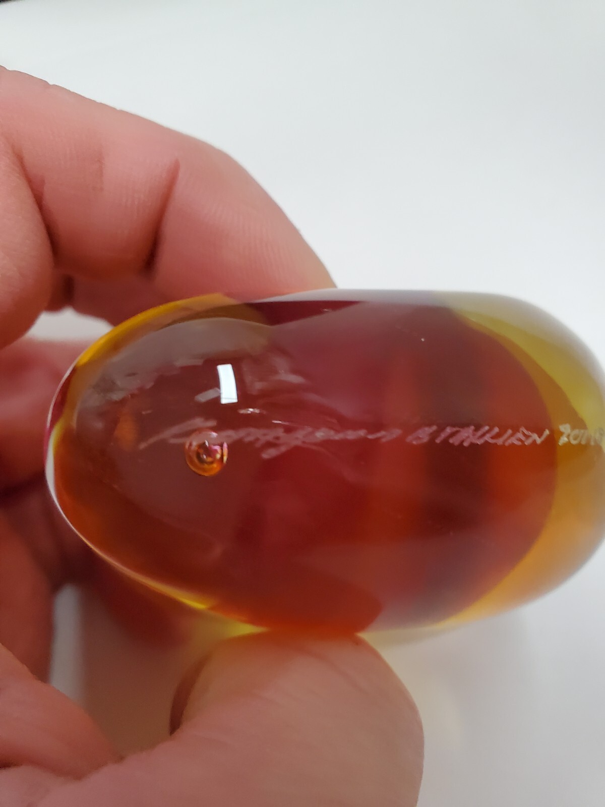 Kosta Boda SwedenGlass “Heartbeat” Glass Paperweight red  Bertil Vallien amber Kosta Boda Kosta Boda SwedenGlass - фотография #13