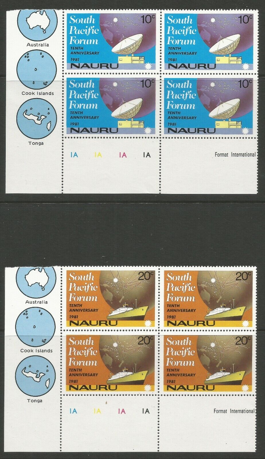 NAURU 1976, SPC FORUM (4) X BLOCKS OF 4, S.G 151-154 MNH** Без бренда