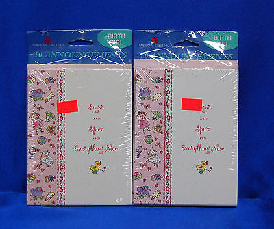 20 Girl BIRTH Announcements 20 Announcements with Envelopes  Sugar and Spice  American Greetings 2455398