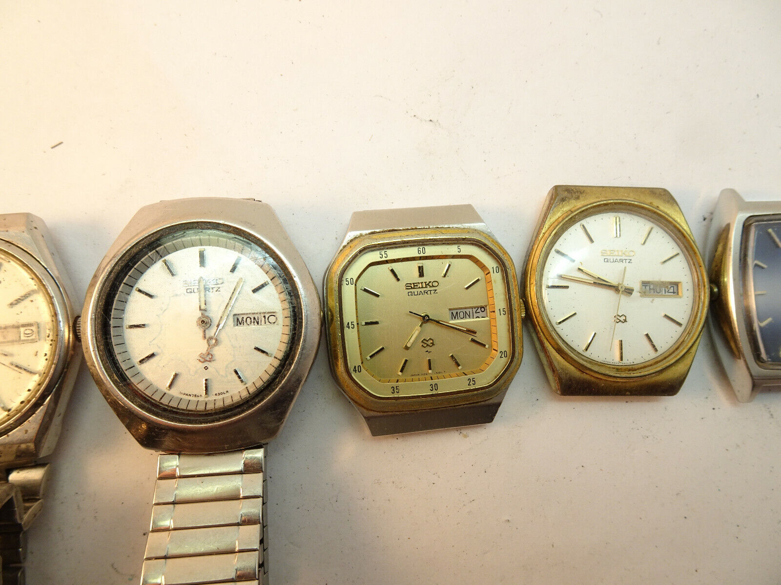 SEIKO QUARTZ LOT OF 6 WATCHES FOR RESTORATION OR PARTS. ALL NEED CLEANING REPAIR Seiko - фотография #3