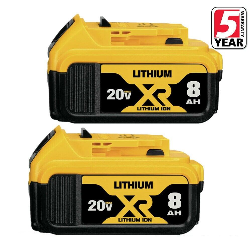 2 Pack For DeWalt 20V 20 Volt Max XR 8.0AH Lithium Ion Battery DCB206-2 DCB205-2 For DEWALT DCB206 DCB205