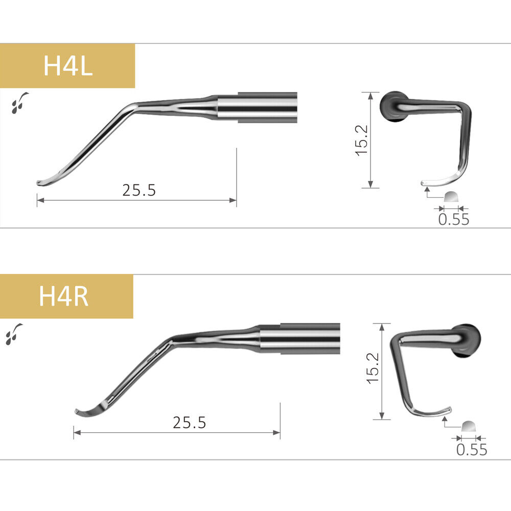 Dental Ultrasonic Perio Scaling Tips for Satelec DTE Scaler Handpiece, H4L H4R  Без бренда - фотография #2
