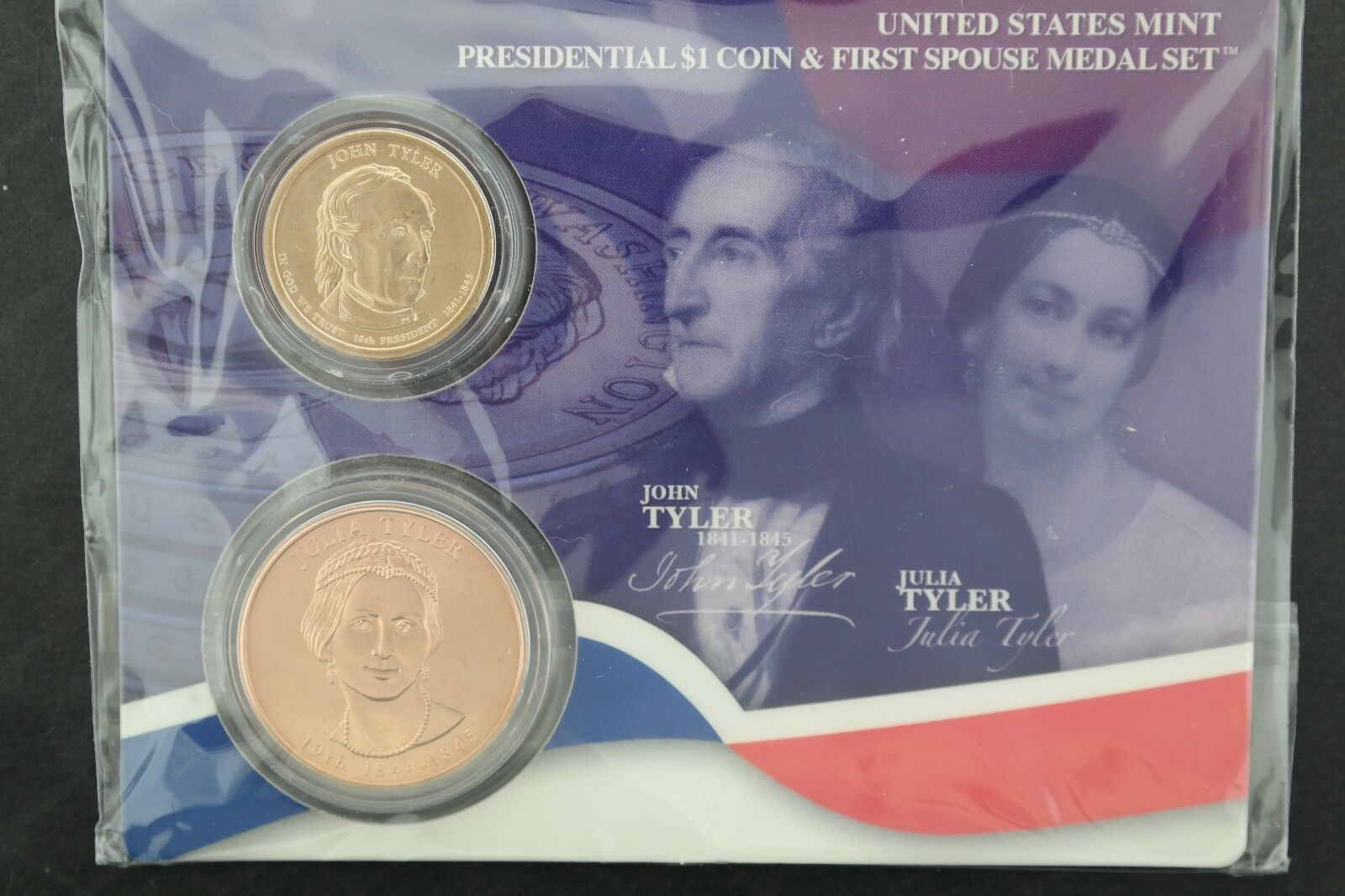 United States Mint Presidential $1 Coin & First Spouse Medal Set - Tyler Без бренда - фотография #5