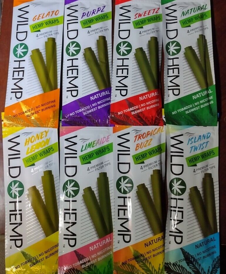 Wild Herbal Flavored Wraps Variety Sampler 8/4ct Packs=32pc Wild hemp