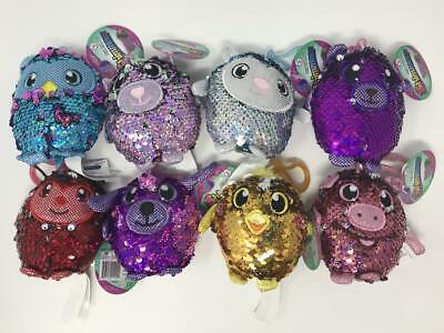 Shimmeez Sequin Clip on Plush NWT New With Tags Complete Set of 8 Beverly Hills Teddy Bear Company