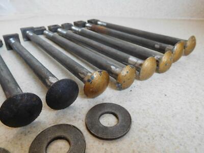 Antique lot of 8+ long 1895 crimp NUTS & BOLTS 7" & 8" from Strich Zeidler PIANO Без бренда - фотография #5