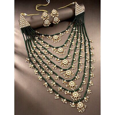 Indian Ethnic Wedding Wear Necklace Set Green aheli AH-PF-37-28-26-25-24 - фотография #2