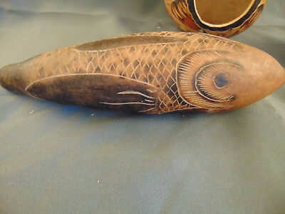 3 carved gourds cut dyed native birds fish birdhouse rattle decorative art craft Unbranded - фотография #2