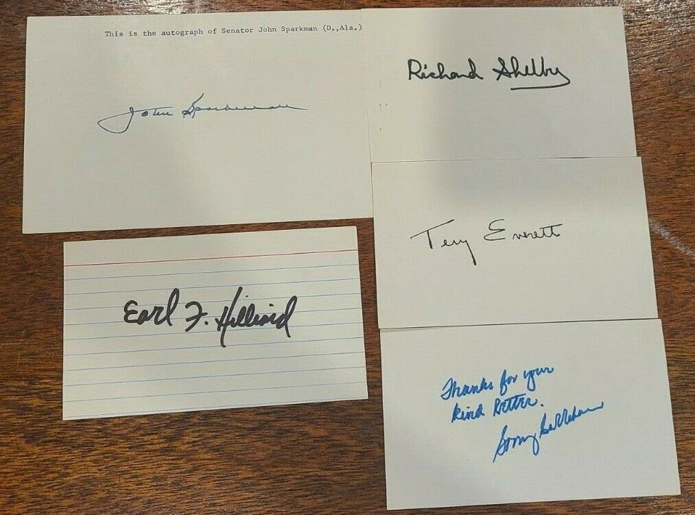 Lot of 5 - Alabama Senators & Congressmen Signed Autographs - vintage Без бренда
