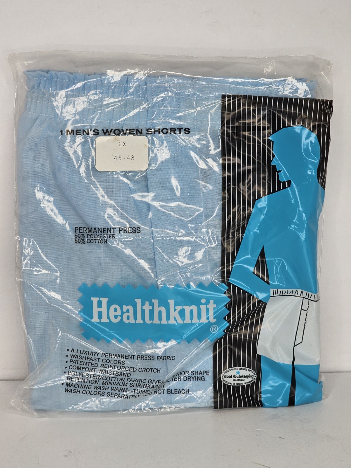 Vintage Healthknit Boxer Shorts Underwear 2X Mens Size 46 48 Blue New Old Stock  Healthknit