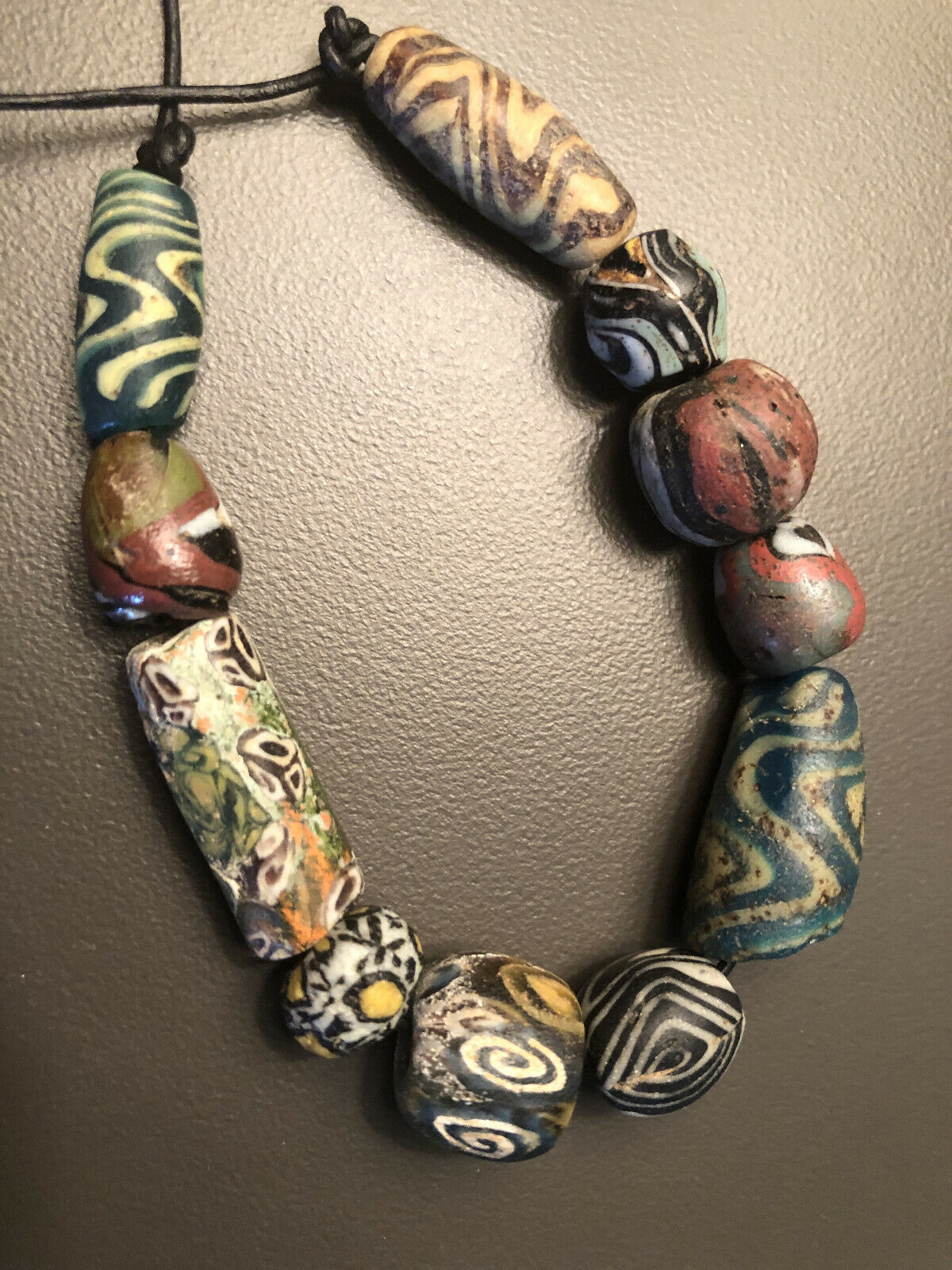 Ancient Islamic Glass Bead Group of 11 Medium Beads Без бренда