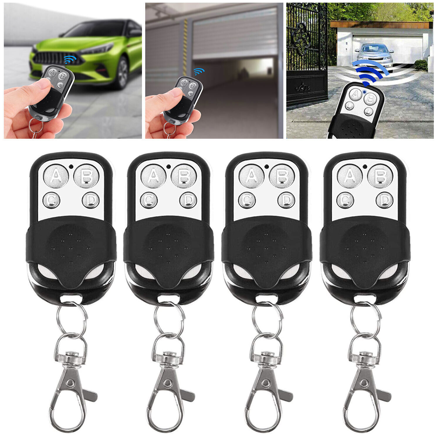 4x Universal Electric Cloning Remote Control Key Fob 433MHz For Gate Garage Door Unbranded Does Not Apply - фотография #2