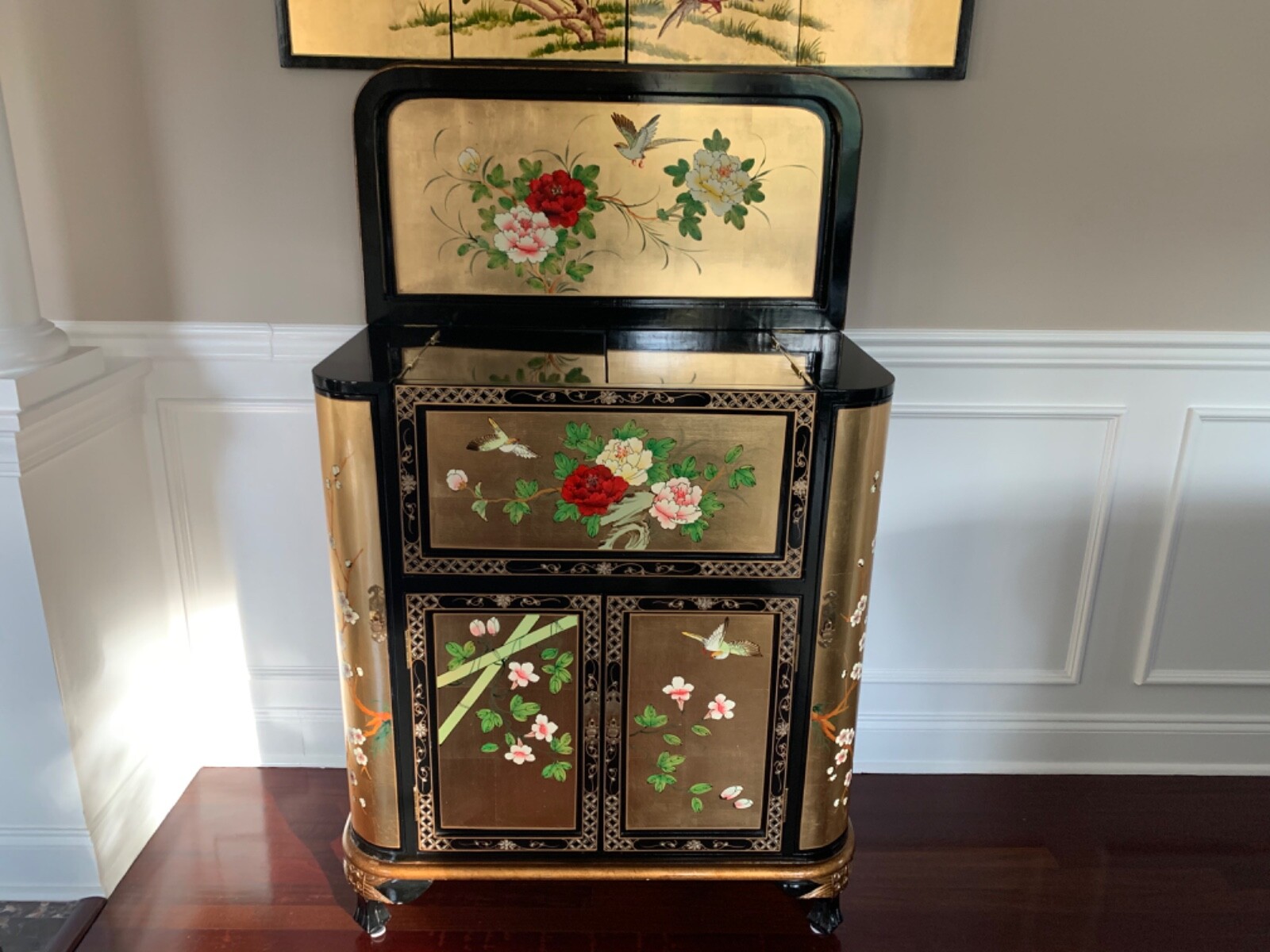 Oriental furniture Bar Cabinet Chinese gold lead lacquer  ORIENTAL FURNITURE - фотография #7