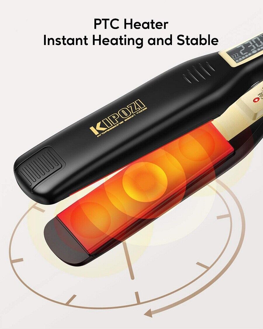 Pro KIPOZI Curly Straight Hair Straightener 2 In 1 Wide Plate LCD Display 1.75In KIPOZI Does Not Apply - фотография #5
