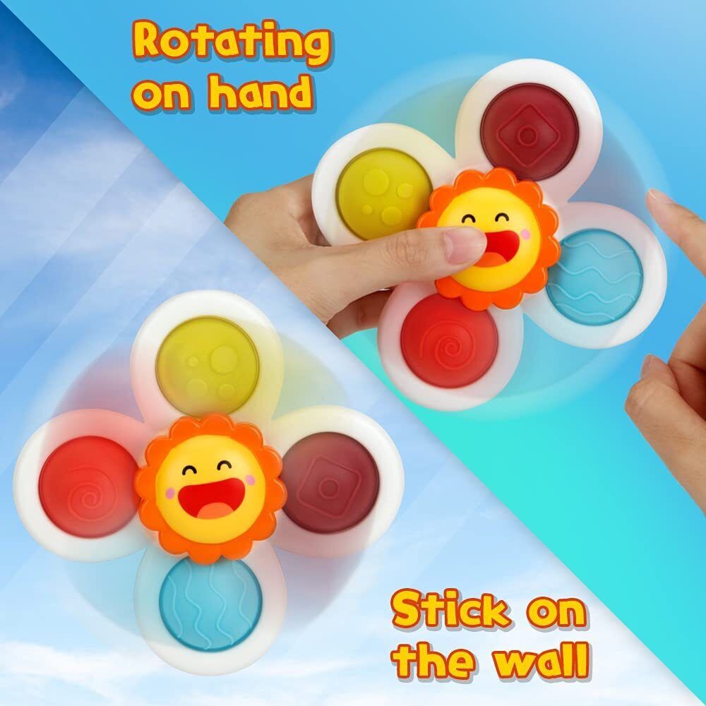 Suction Cup Spinner Toys 3PCS Kids Spinning Top Toys Baby Dimple Sensory Toy Mini Tudou does not apply - фотография #3