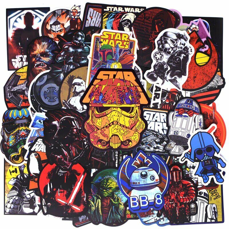 100pcs Star Wars Stickers Yoda Storm Trooper Jedi Vador Mandalorian Laptop Phone Hyperealm