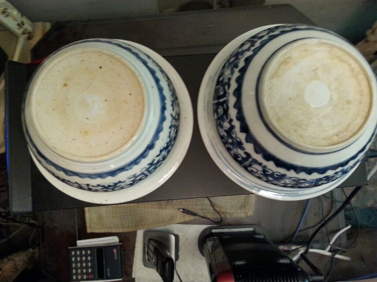 TWO [2]  K'ANG HSI [1662-1722] blue & white PORCELAIN CENSERS ;  one price !!! Без бренда - фотография #5