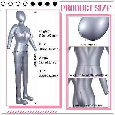 2 Pieces Inflatable Full Body Mannequin Dress Display Torso Dummy Model  Hungdao - фотография #2