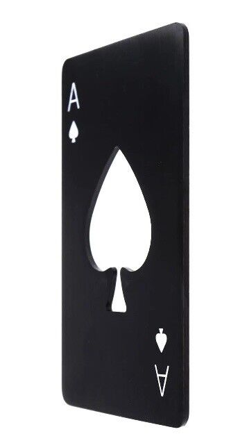 (2) Ace Of Spades Cards Bottle Opener Black, Stainless Steel wallet bar RFID Unbranded - фотография #4