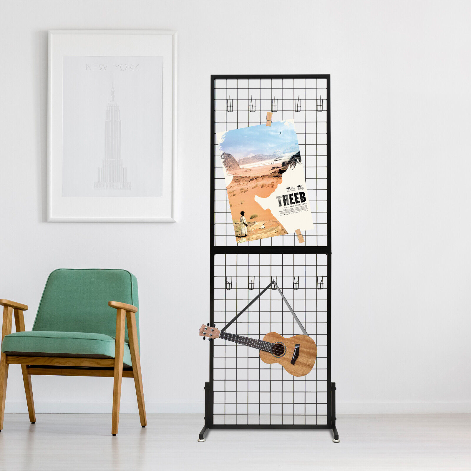 2*2 Inch Foldable Wire Grid Panel Display Rack With 10 Hooks For Craft Art Show N/A N/A - фотография #11