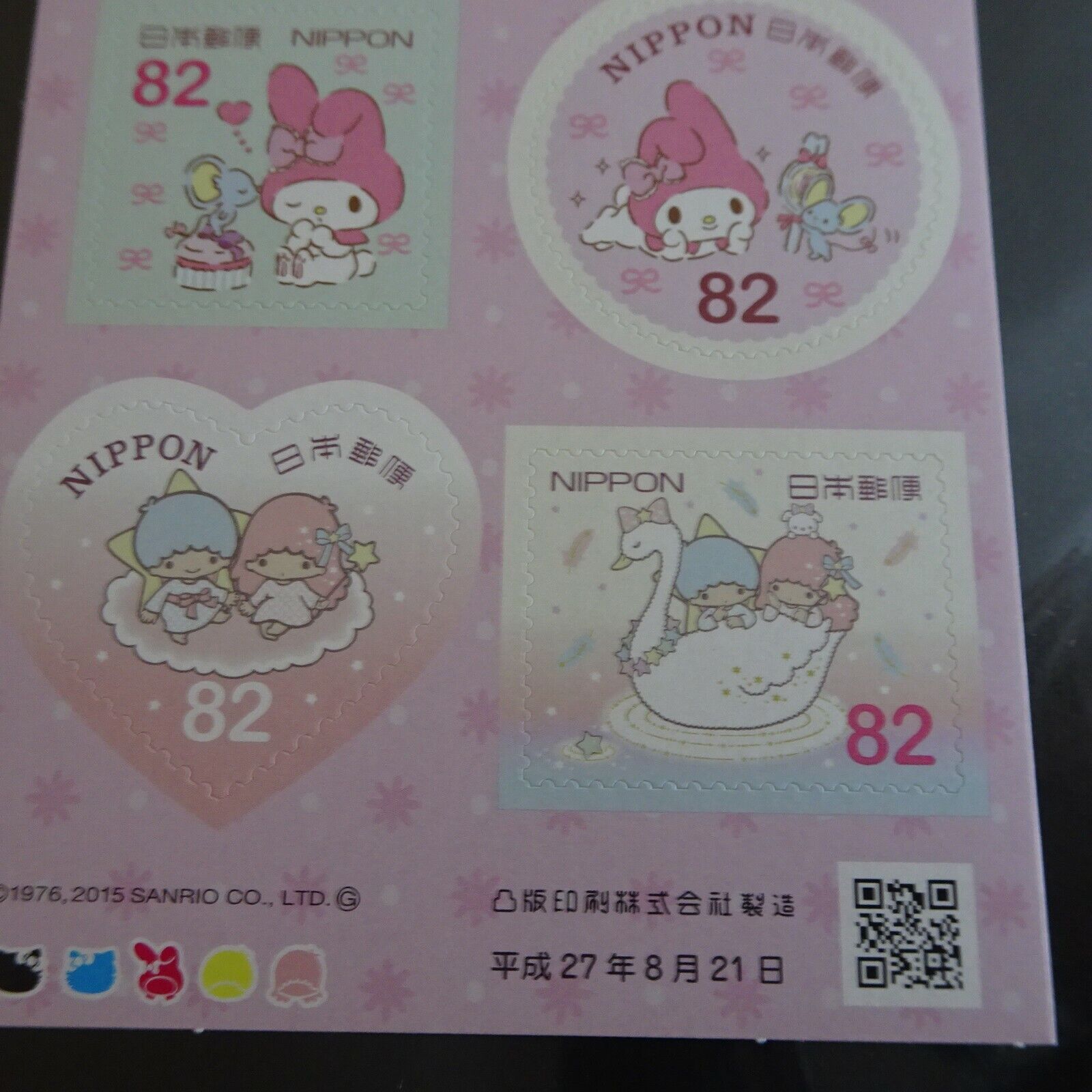 Hello KITTY KIKI LALA MY MELODY Sanrio Seal Stamp Full Sheet 82 JPY x10 Lot of 2 Без бренда - фотография #3