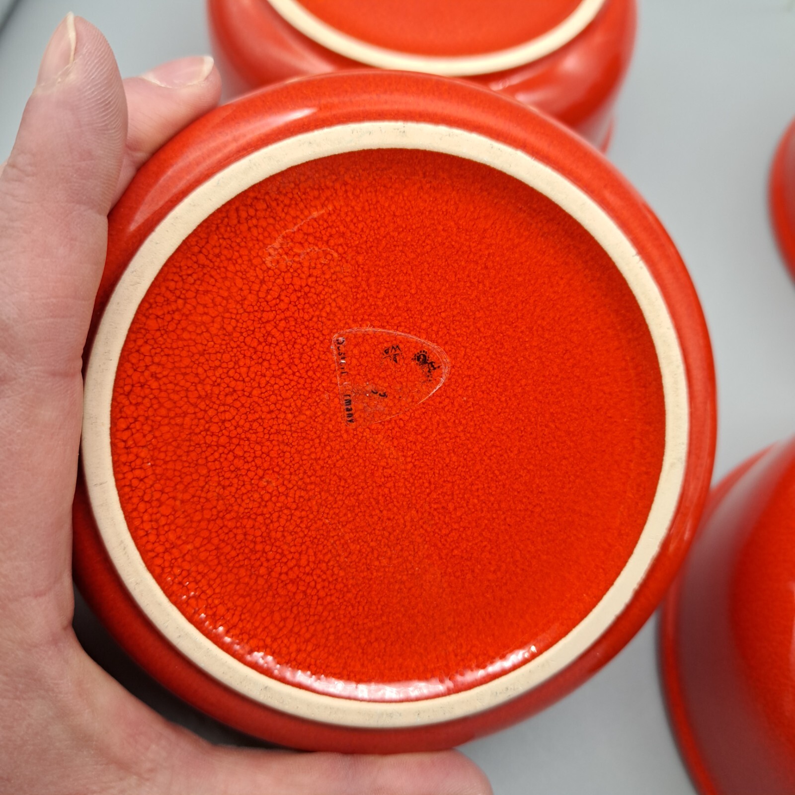 Vintage Red Cereal/Soup Bowl 5 1/4” W. Germany Waechtersbach Lot of 4 Waechtersbach - фотография #10