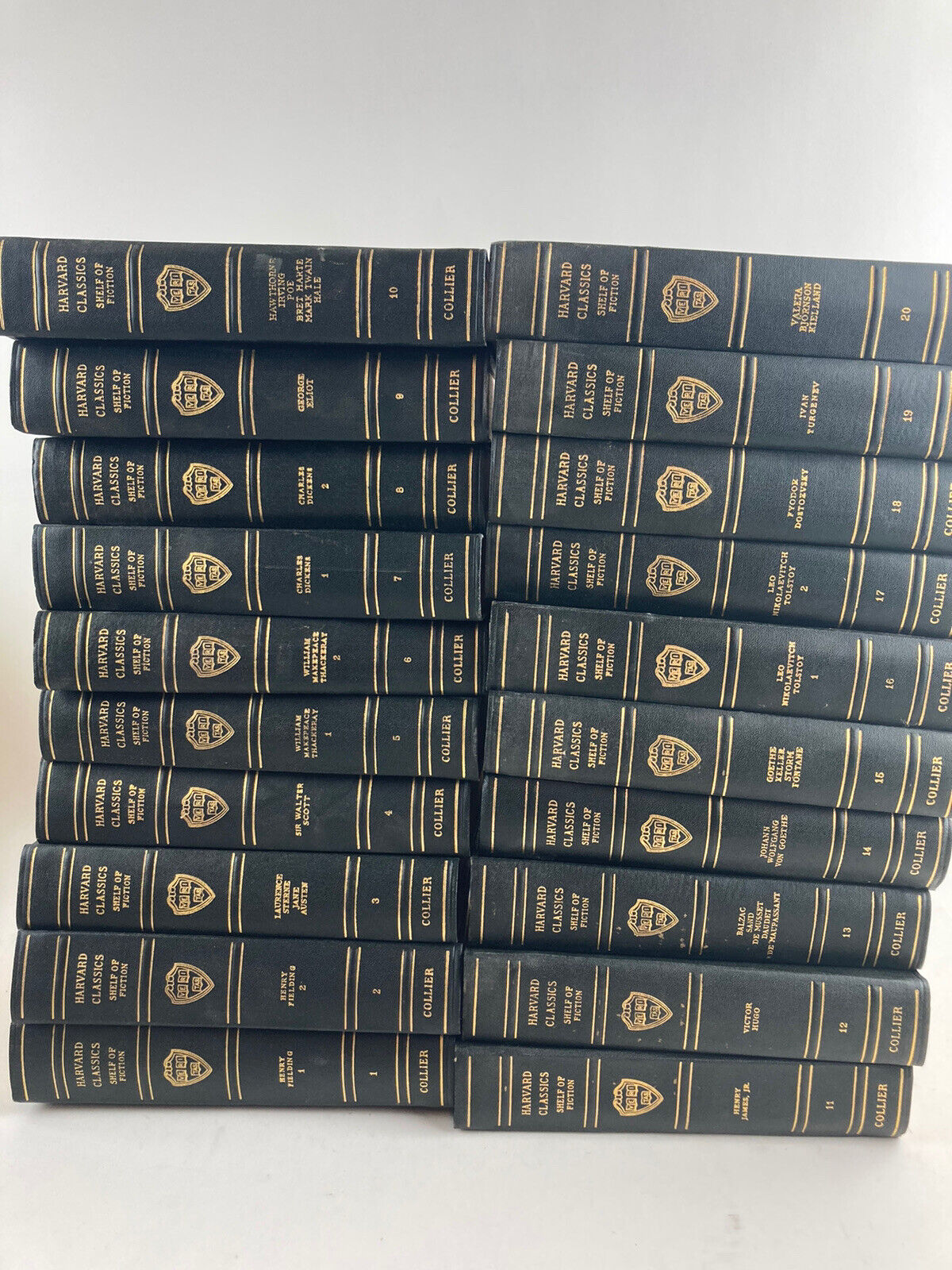 Harvard Classics Shelf of Fiction Collier 1917 Complete Set of 20 Без бренда
