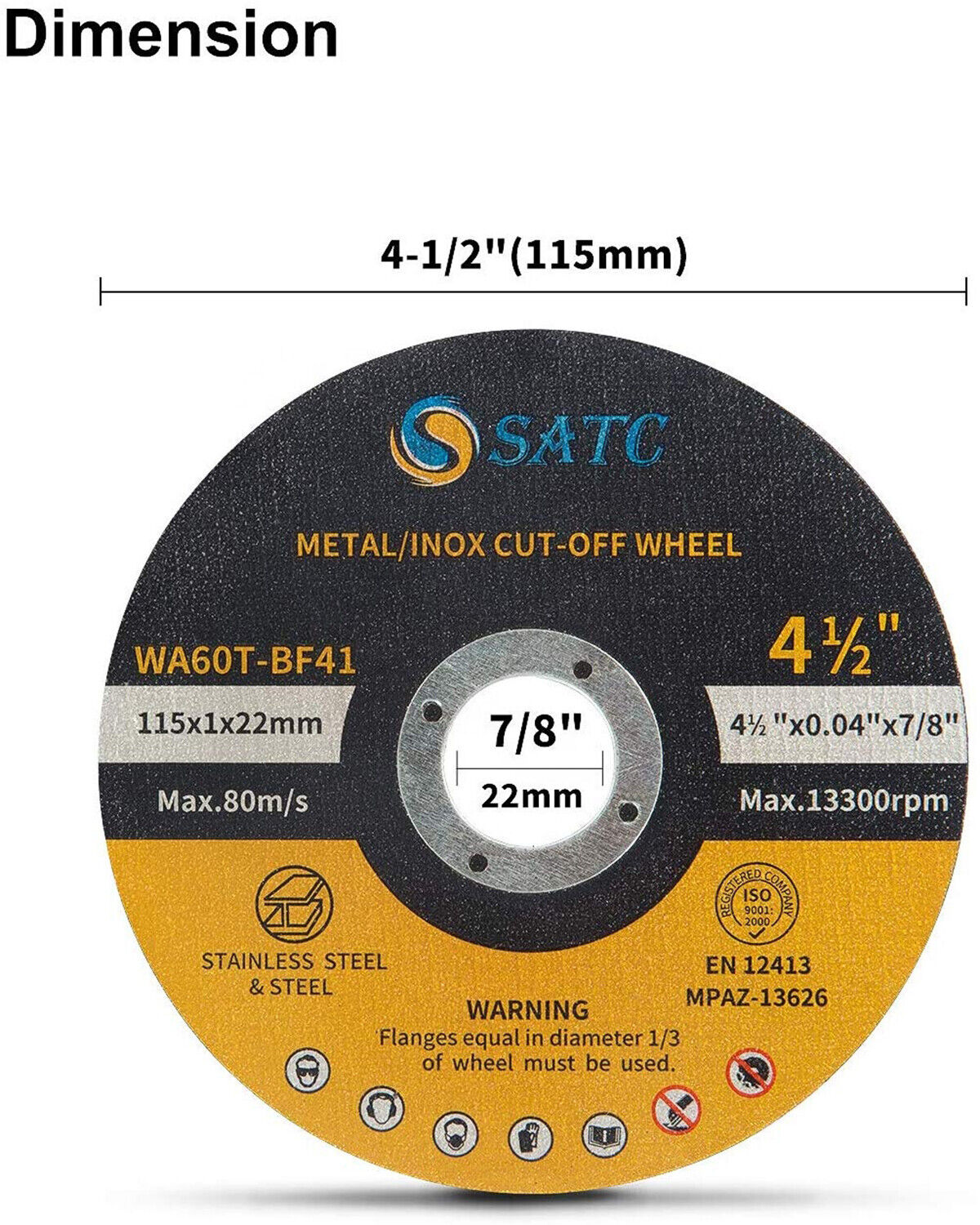 10 Pack 4.5 Cut Off Wheels 4-1/2 x .040 x 7/8 Cutting Disc Metal Stainless Steel Satc Does Not Apply - фотография #5