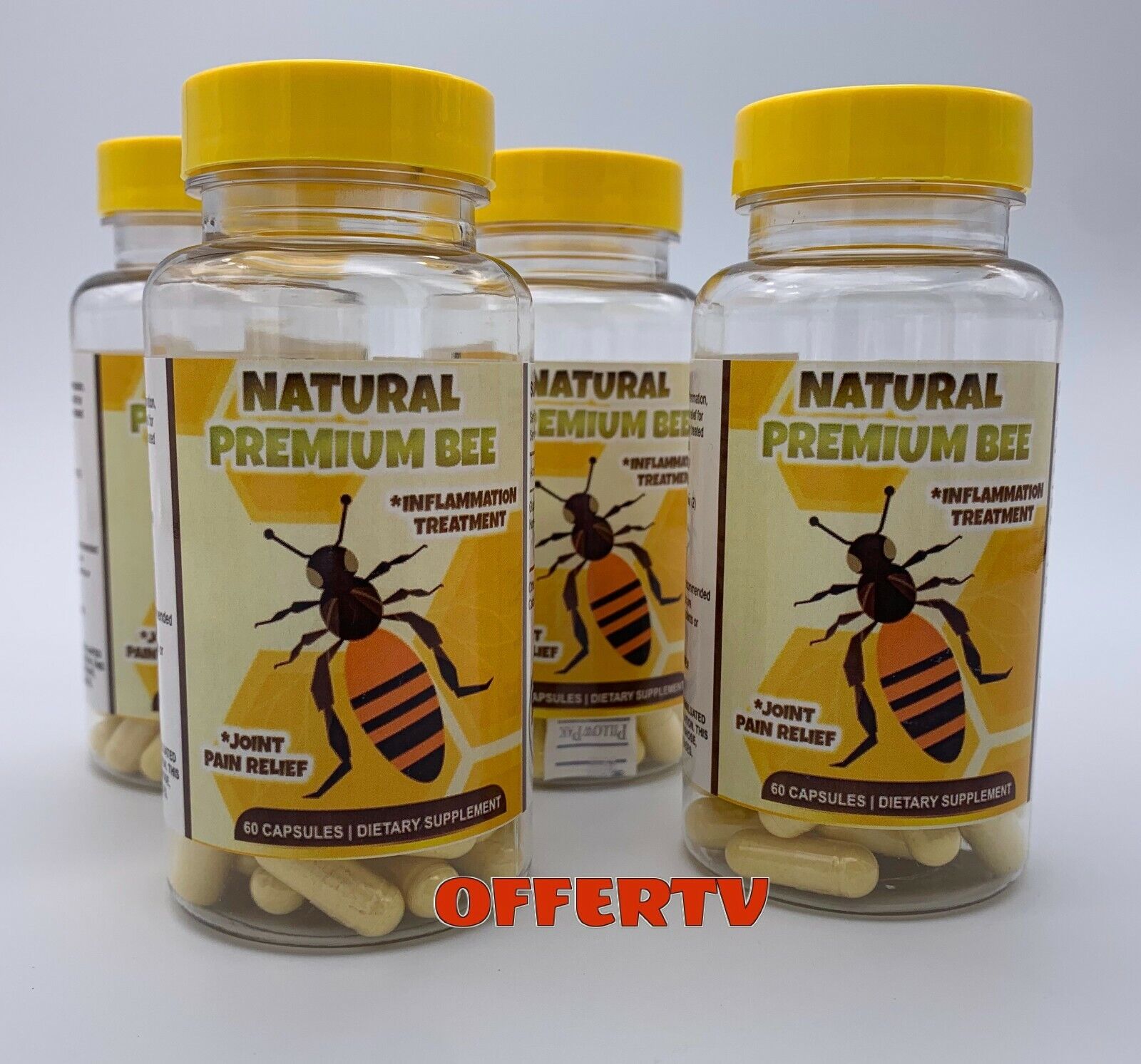 4 Natural Premium Bee Miracle Anti-Inflammatory Joint Muscle Pain Therapy Pills  Natural Premium Bee Bee Extract