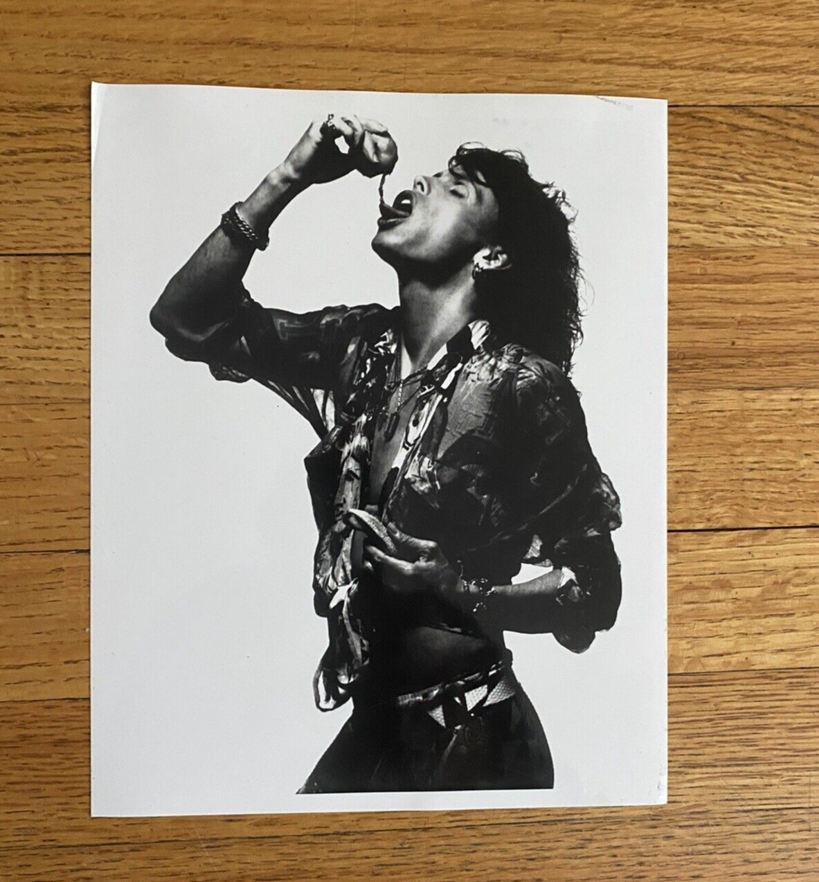 1980's Set Of 2 Pictures Of Aerosmith Steven Tyler Photos 1 W/ Cardboard Frame Unbranded N/a - фотография #3