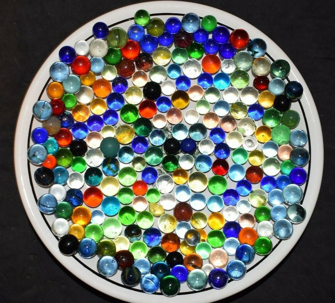 Collectors Mixed Clear Colored Marbles Lot of 50 Size .625" / 5/8"  + or - Unbranded - фотография #2