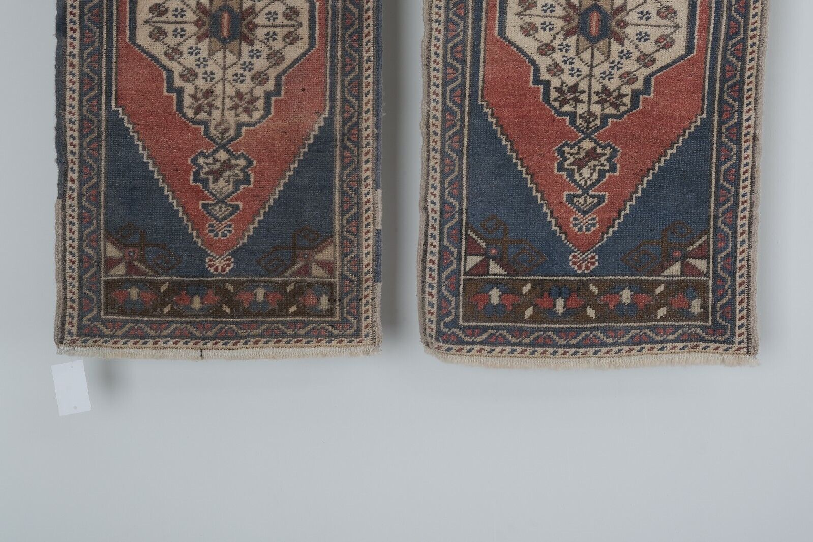 Red Turkish Vintage Handmade Geometric Anatolian Rug - Set of Two  Handmade - фотография #6