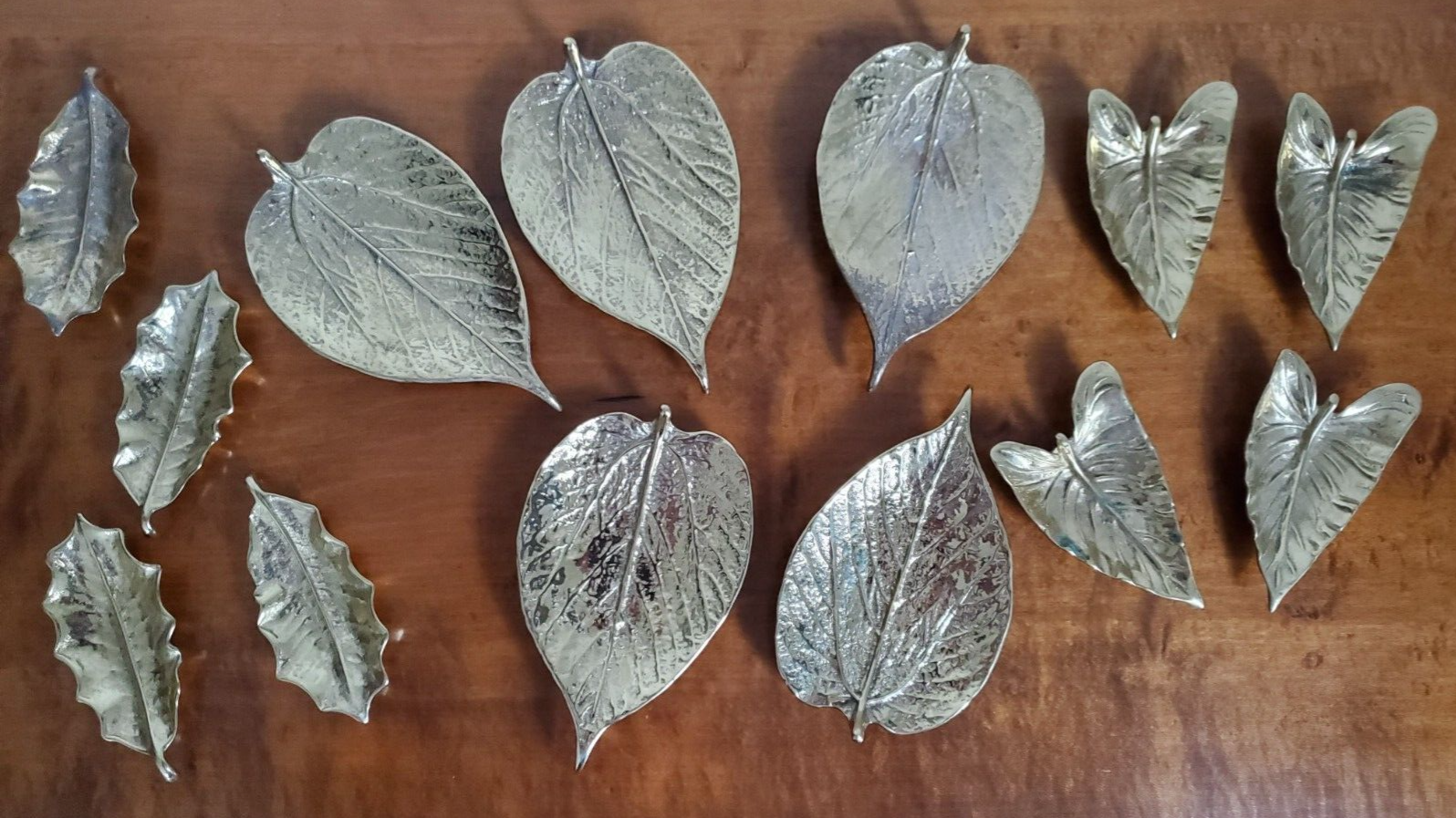 LOT of 13 Virginia Metalcrafters Leaves Trinket Dishes CW 3-27, 3-33 and 3-35 Без бренда - фотография #20