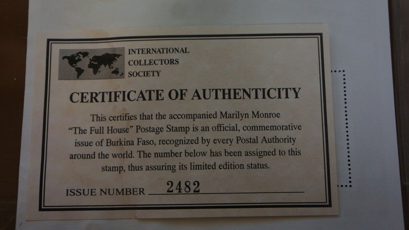 2-Marilyn Monroe 30th anniversary Stamp mini Sheet Commem. Burkina Faso MNH COA Без бренда - фотография #5