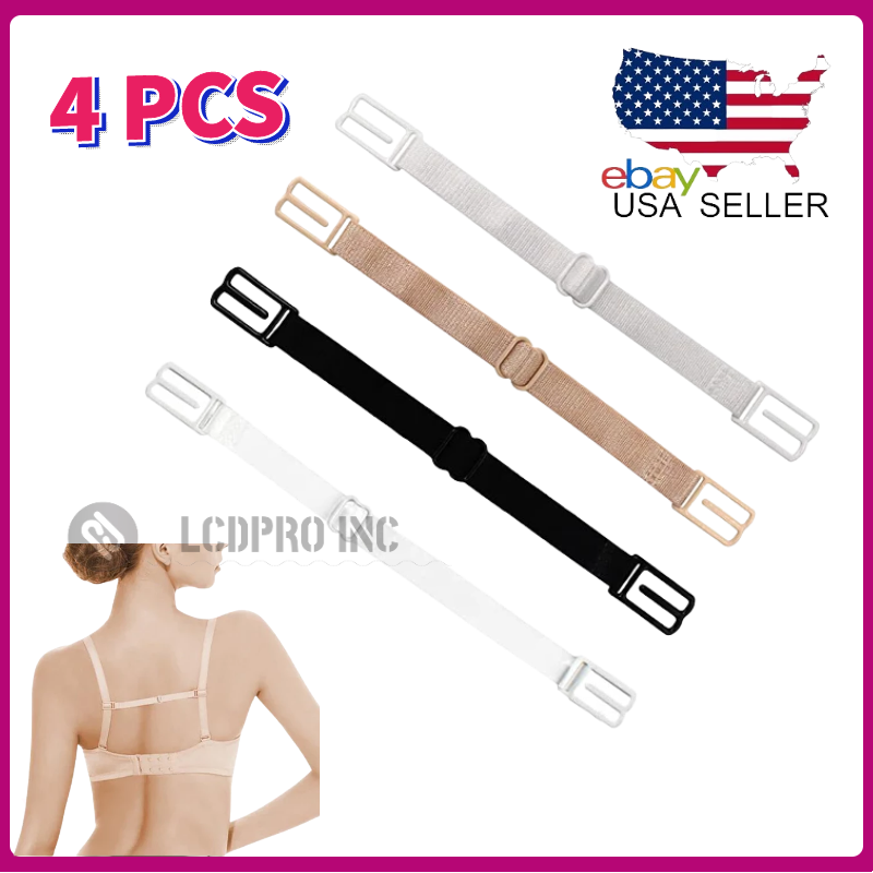 4 Pack Woman Bra Anti-Slip Strap Holder Elastic Clips Adjustable Back Rope Clips Unbranded Do not apply