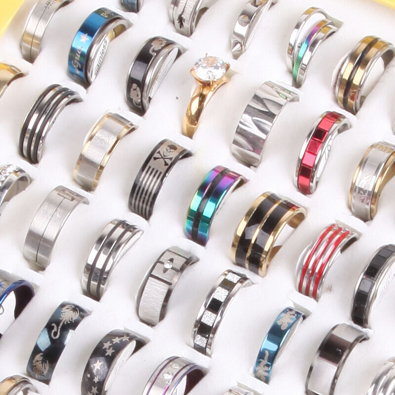 Fashion 30pcs/Lot Mix Men's Women's Stainless Steel Jewelry Party Gift Rings Unbranded
