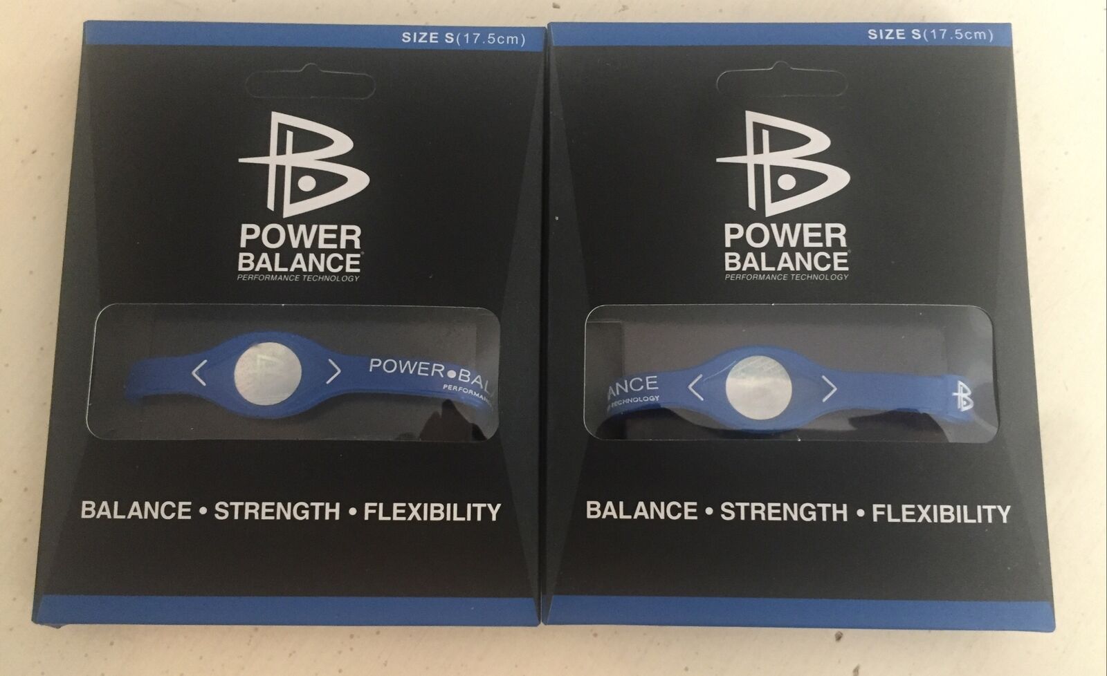 2x Power Balance Bracelet Wrist Size Small BLUE (17.5cm) - NEW Power Balance DO NOT APPLY