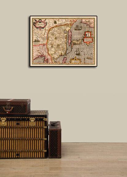 1606 “China” Vintage Style Historic Old Classic Asian Map - 18x24 Без бренда - фотография #3