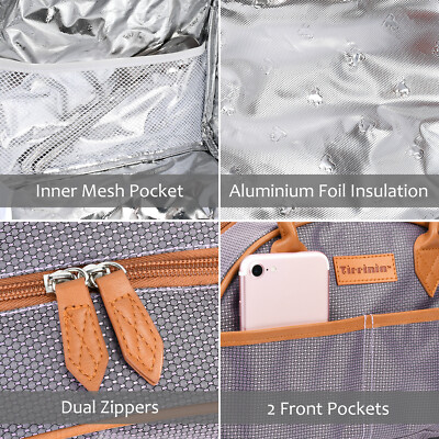 Insulated Large Lunch Bag Women Tote Cooler Picnic Travel Food Box Carry Bags Tirrinia Does not apply - фотография #3