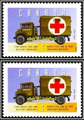 2x CANADA 1993 FORD MILITARY AMBULANCE MINT FV FACE 10 CENT MNH RARE STAMP LOT Без бренда