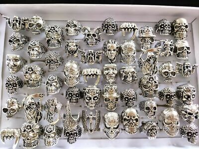 30pcs Skull Skeleton Gothic Rings Men's Rock Punk style rings Wholesale Jewelry Unbranded - фотография #2