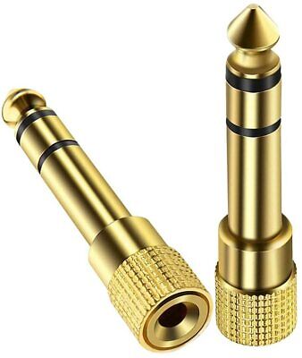 2pcs 6.35mm 1/4" Male to 3.5mm 1/8" Female TRS Stereo Audio Headphone Adapter JacobsParts ADP-35635-D-2PK