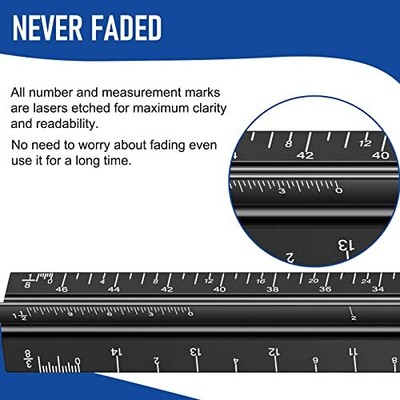 Architectural Scale Ruler for Blueprint, 12'' Metric Metal Engineers Triangle  Does not apply Does Not Apply - фотография #4