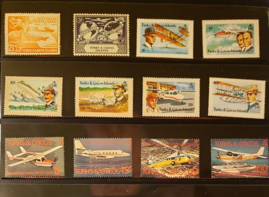 Turks & Caicos Aircraft & Aviation Stamps Lot of 14 - MNH - See Details for List Без бренда