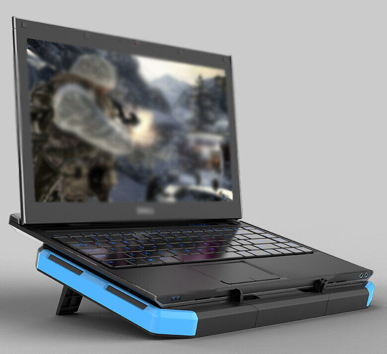 11-17 inch Gaming Laptop Cooler Notebook Cooling Pad W/ 5 Blue LED Fans Dual USB Unbranded Does not apply - фотография #2