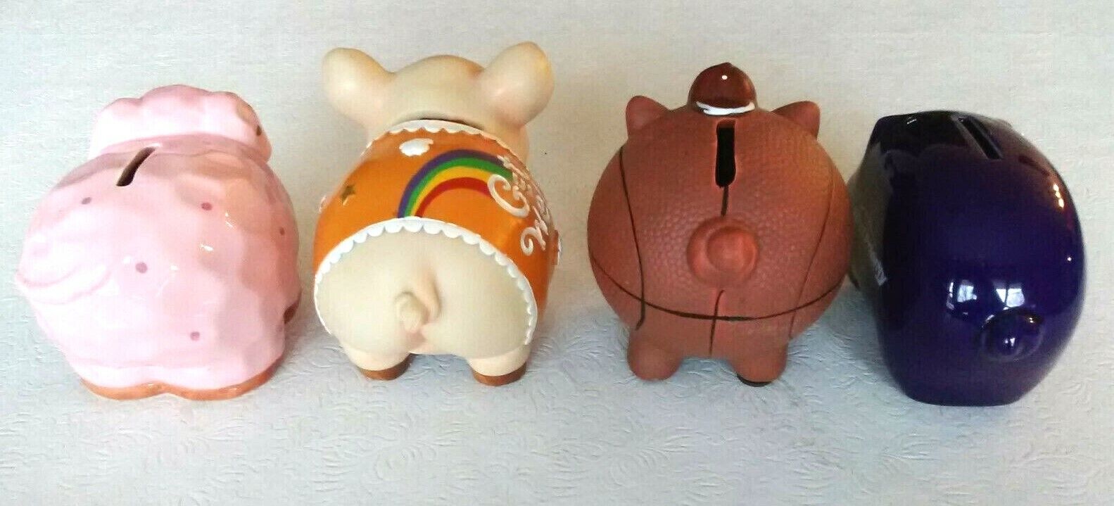 Lot Of Four Ceramic Pig Piggy Banks Без бренда - фотография #2