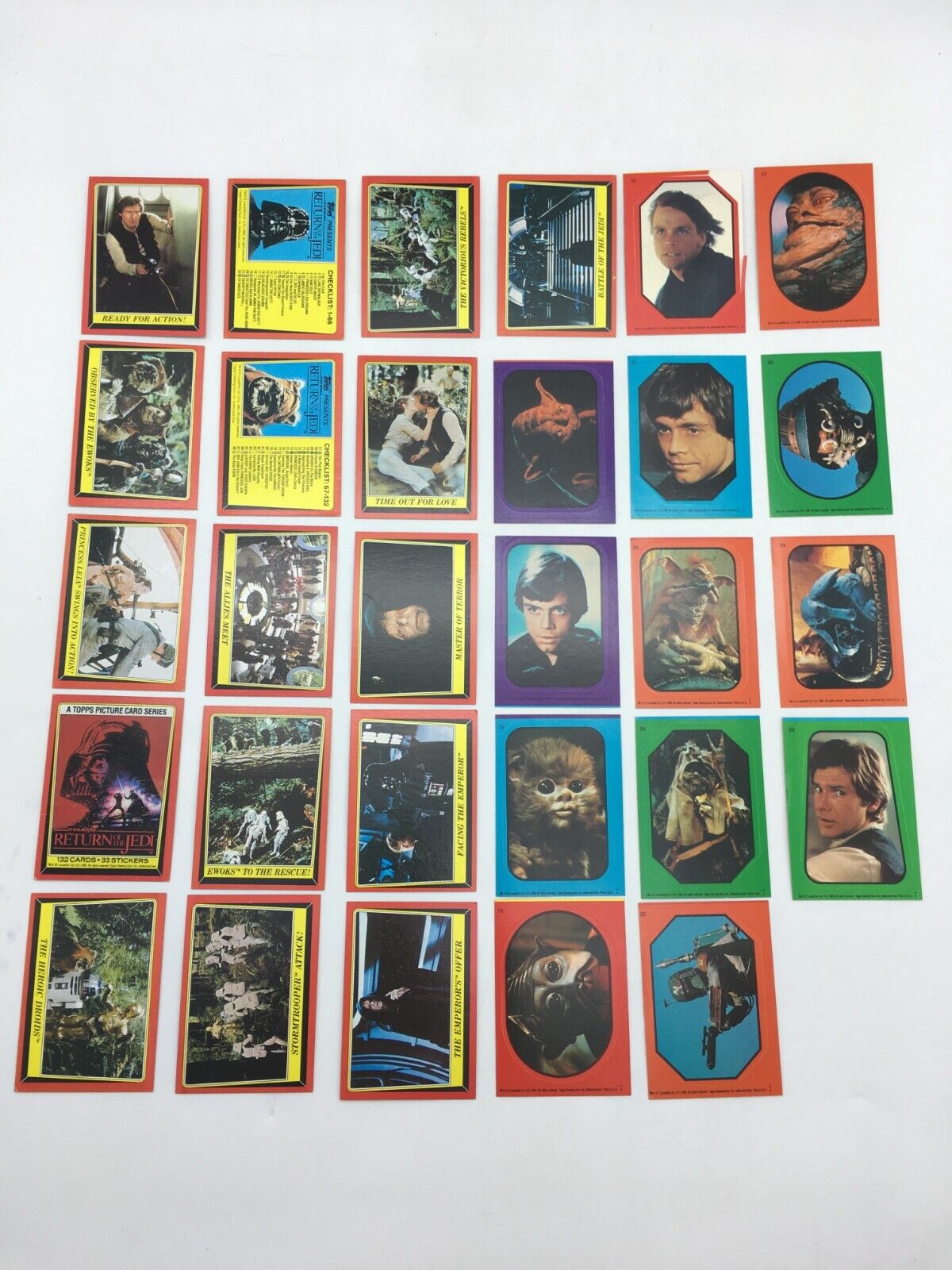 1983 Star Wars Return of the Jedi Trading Card Lot (29 Cards)  Topps