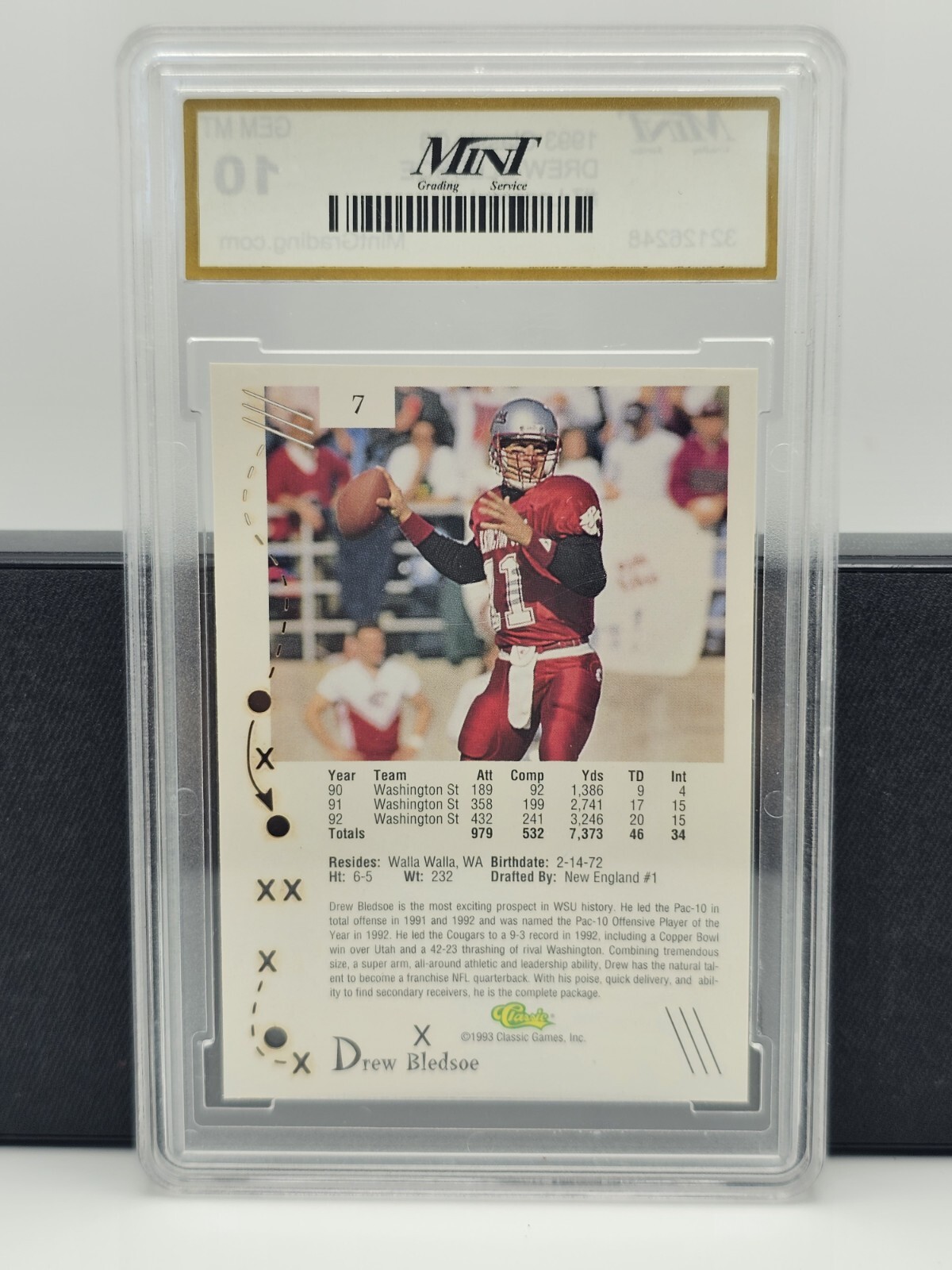 Drew Bledsoe Funko Pop! # 115 and 1993 Classic  C3 Gem MT 10 # 7 Patriots Card Funko 57406 - фотография #4