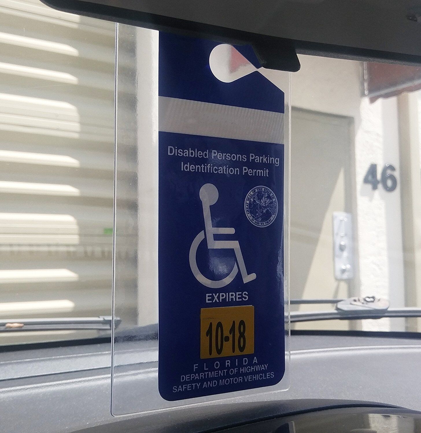 4pc Handicap Parking Placard Holders - Rear View Mirror Disability Permit Hanger Specialist ID SPID-1120 - фотография #5