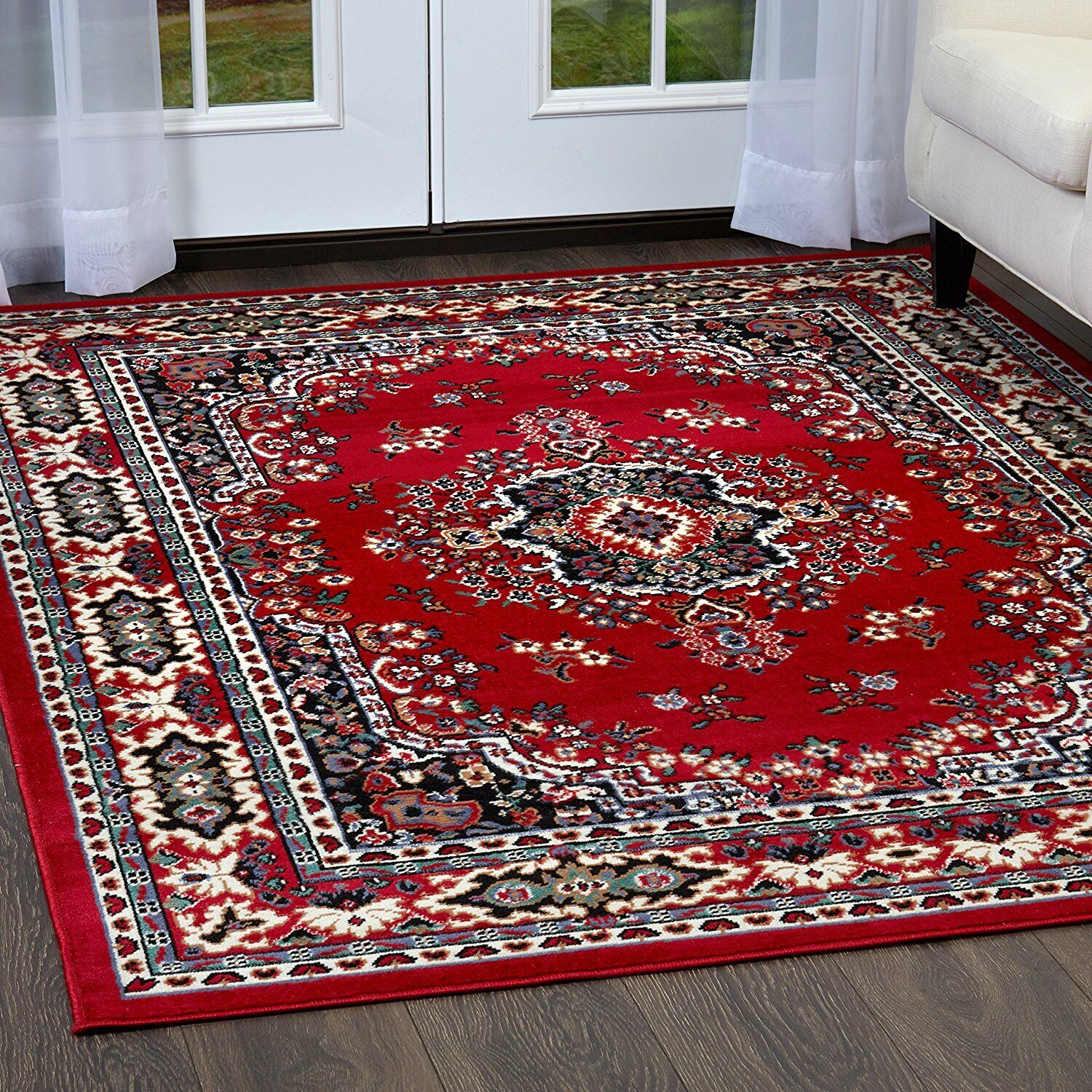 Red Green Blue 3 pc Area Rug Set Accent Mat Bordered Carpet Runner 5 x 7 ft 2x3 Unknown Does Not Apply - фотография #2